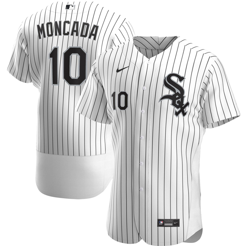 2020 MLB Men Chicago White Sox #10 Yoan Moncada Nike White Home 2020 Authentic Player Jersey 1